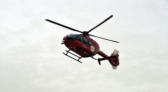 Beypazarı'nda hava ambulansı beyin kanaması geçiren hasta için havalandı