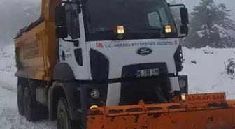 Beypazarı'nın yüksek kesimlerinde kar etkili oldu