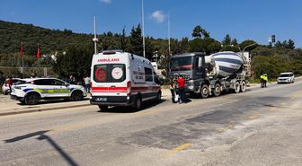 Bodrum'da beton mikserinin çarptığı yaya öldü
