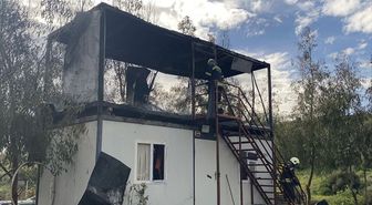 Bodrum'da konteynerde çıkan yangın söndürüldü