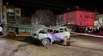 Çorum'da iki otomobilin çarpışması sonucu 2 kişi yaralandı