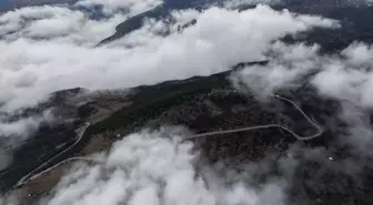 Çorum'da oluşan sis dronla görüntülendi