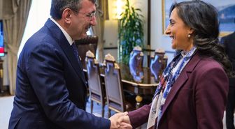 Cumhurbaşkanı Yardımcısı Yılmaz, Kanada Dışişleri Bakanı Anand'ı kabul etti Açıklaması