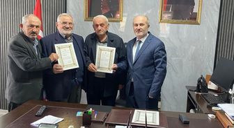 Diyanetten Suluova TDV Mütevelli Heyeti Üyelerine teşekkür belgesi