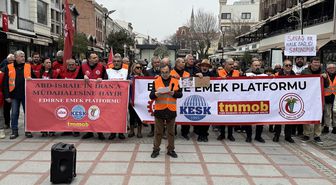 Edirne'de ABD ve İsrail'in İran'a yönelik saldırıları protesto edildi
