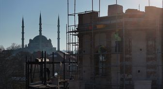 Edirne'de tarihi Makedon Kulesi'nin dış cephe çalışmaları tamamlandı