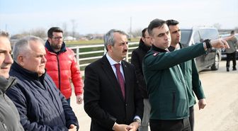 Edirne Valisi Sezer, taşkın sahasında incelemede bulundu