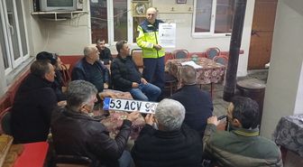 Havza'da trafik jandarmasından kırsal mahallelerde bilgilendirme çalışması