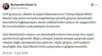 İletişim Başkanı Duran: CHP grubunun sorumluluktan uzak yaklaşımını kınıyorum