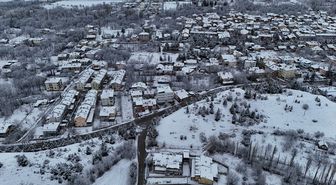 Isparta'da kar manzaraları havadan görüntülendi