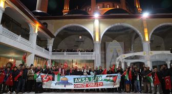 İsrail'in Mescid-i Aksa'yı ibadete kapatması Nevşehir'de protesto edildi