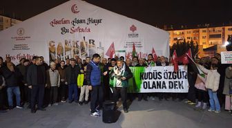 İsrail'in Mescid-i Aksa'yı ibadete kapatması ve Gazze'ye saldırıları Çankırı'da protesto edildi