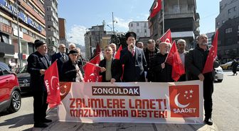 İsrail'in Mescid-i Aksa'yı ibadete kapatması Zonguldak'ta protesto edildi