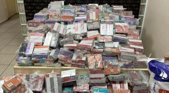 İzmir'de lastiklerin içerisine gizlenmiş 8 bin 500 paket kaçak sigara ele geçirildi