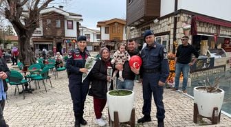 Jandarma Side Antik Kenti'nde esnaf ve misafirlerin bayramını kutladı