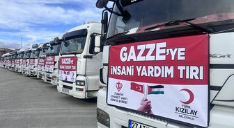 Konya'dan Gazze'ye 15 insani yardım tırı gönderildi