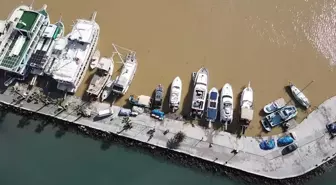 Köyceğiz'de su altında kalan narenciye bahçeleri havadan görüntülendi