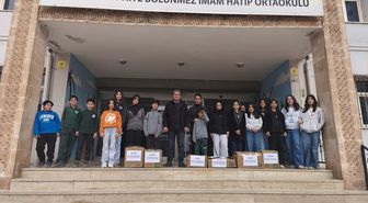 Mardin'de öğrencilerden kırsal okullara kitap desteği