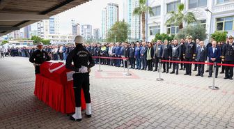 Mersin'de trafik kazasında şehit olan polis memuru için cenaze töreni düzenlendi