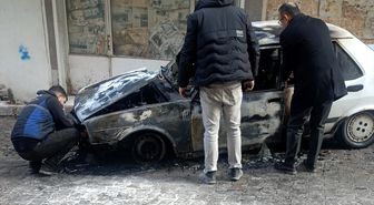 Nevşehir'de park halindeki otomobil yandı