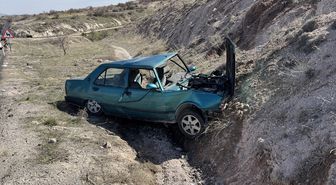 Nevşehir'de şarampole devrilen otomobilin sürücüsü yaralandı