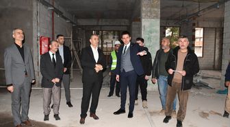 Nusaybin Kaymakamı Çakır, yapımı süren ilkokul inşaatını inceledi