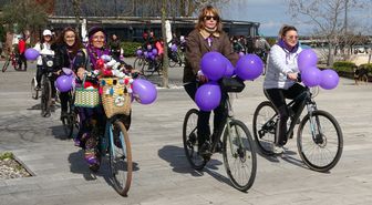 Ordu'da kadınlar '8 Mart Dünya Kadınlar Günü'nde pedal çevirdi