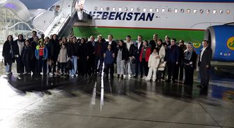 Özbekistan'da misafir edilecek depremzedeler Hatay'dan uğurlandı