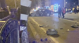 Samsun'da köprü korkuluğuna çarpan otomobildeki 2 kişi yaralandı