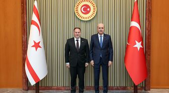 TBMM Başkanı Kurtulmuş, KKTC Cumhuriyet Meclisi Başkanı Öztürkler ile görüştü