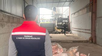 Tekirdağ'da 2 bin 800 kilogram sağlıksız hayvansal ürün imha edildi