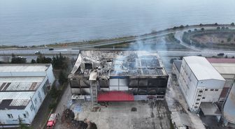 Arsin'de Fındık Fabrikasında Yangın