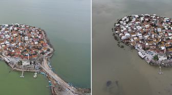 Uluabat Gölü'nün suyu 'Küçük Venedik'teki evlere dayandı