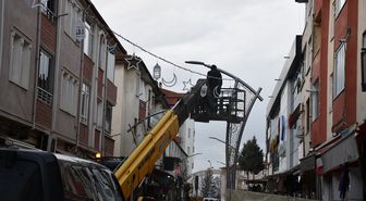 Vezirköprü'de 'örnek sokak' ramazana özel süslendi