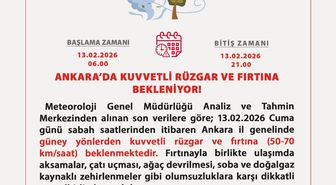 Ankara Valiliği'nden 'fırtına' uyarısı