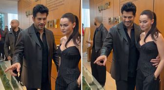 Fahriye Evcen'in Burak Özçivit'e takındığı tavır tanıtıma damga vurdu