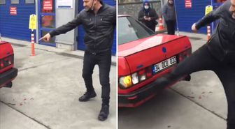 Sunulan gerekçe çıldırttı: TÜVTÜRK'ün önünde sinir krizi geçiren vatandaş aracını parçaladı