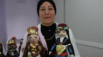 Yöresel kıyafetleri bez bebeklerde yaşatıyor