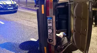 Yozgat'ta otomobil yan yattı, 3 kişi yaralandı