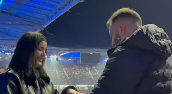 Trabzonspor-Fenerbahçe maçında tribünde evlilik teklifi