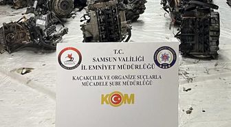 Samsun'da Gümrük Kaçağı 13 Otomobil Motoru Ele Geçirildi