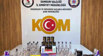 Samsun'da kaçak içki ve tütün operasyonu: 64 şişe sahte alkol ele geçirildi