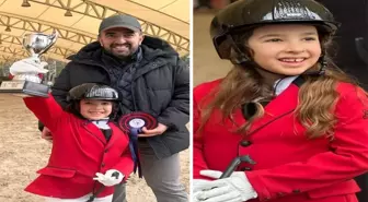 7 yaşındaki Yasmin, binicilik yarışmalarını ilk sırada tamamladı