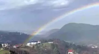Bursa'da yağmur sonrası gökkuşağı görsel şöleni