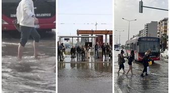 İzmir sele teslim! Vatandaş çıplak ayakla yürümek zorunda kaldı