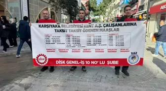 Karşıyaka Belediyesi işçileri yürüyüş yapıp, halktan destek istedi