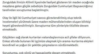 Zonguldak'ta maden ocağında göçük