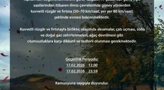 Bursa'da rüzgâr hızı 80 kilometreye çıkabilir