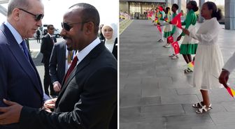 Erdoğan Etiyopya'da! Karşılama dansı da çalan müzik de dikkat çekici