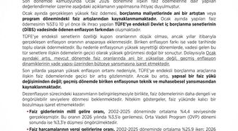 Hazine ve Maliye Bakanlığı: 'Enflasyonun yüksek seyrettiği dönemlerde ödemelerin geçici olarak yüksek görünmesi doğal bir sonuçtur'